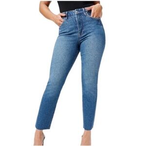 Good American Good Classic Cropped Jeans Raw Hem | High Rise | Size 8 / 29